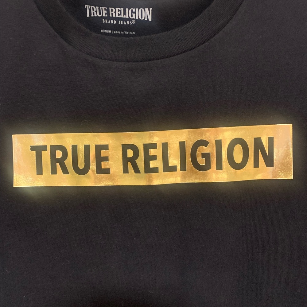 Black True Religion logo tshit